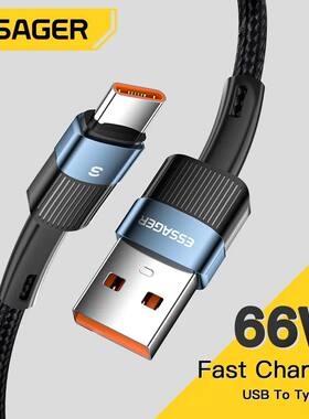 6A Type C USB Cable Quick Charging For Huawei P40 Pro P30 66W Wire Charger Data Cord For Samsung S21