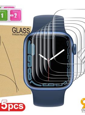 Screen Protector for Apple Watch Series 9 7 8 41mm 45mm HD Transparent TPU Film iwatch Series 6 5 4