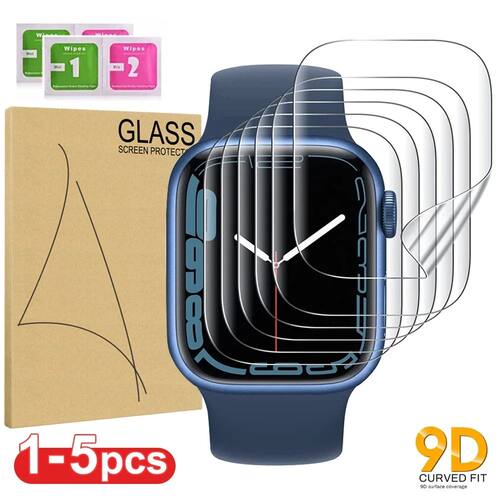Screen Protector for Apple Watch Series 9 7 8 41mm 45mm HD Transparent TPU Film iwatch Series 6 5 4
