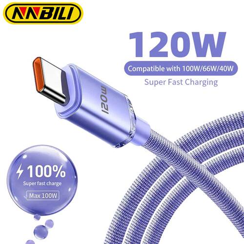 120W 6A Quick Charge USB Type C Quick Charge Cable For Samsung Realme Huawei Phone Quick Charging Ca