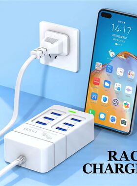 6 Ports 35W Quick Charging Charger 3 USB 3 Type C Desktop Multifunction Power Charger Adapter For Ho