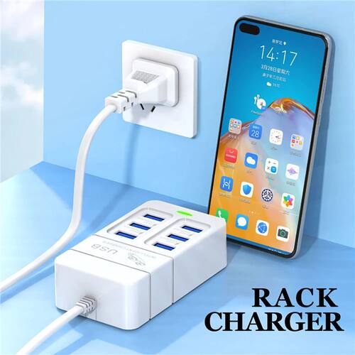 6 Ports 35W Quick Charging Charger 3 USB 3 Type C Desktop Multifunction Power Charger Adapter For Ho