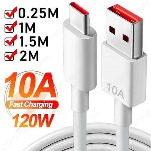 120W 10A USB Type C USB Cable Super Quick Charing Line for Samsung Huawei Honor Quick Charge 1M/2M U