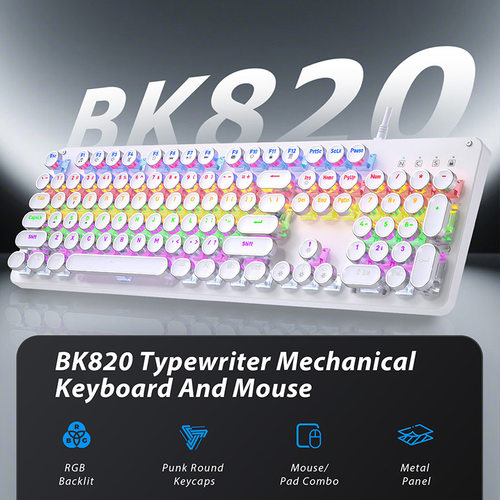 Punk Green Shaft Mechanical Keyboard And Mouse Set Wired Gam