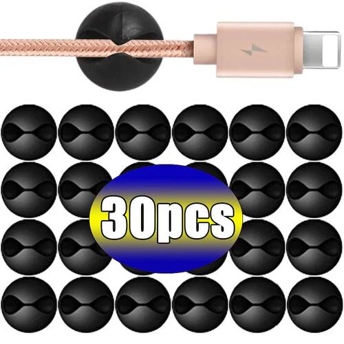 2/30pcs Car USB Cable Organizer Self-Adhesive Cables Bracket