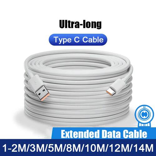 Ultra Long USB To Type C Cable For Redmi Huawei Mobile Phones Charging Cable Equipment VR Camera 2M