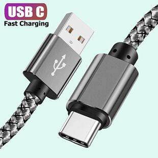 USB A to Type C Charging Cable 2A Quick Charger Nylon Data C