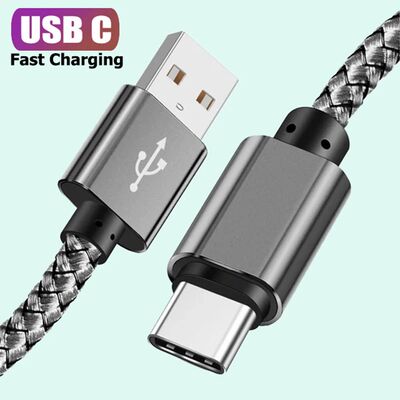 USB A to Type C Charging Cable 2A Quick Charger Nylon Data C
