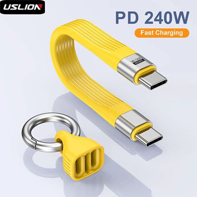 240W PD3.1 Type C Quick Charging Cable USB C to Type C Data Cord Protable Keychain For iPhone 16 15