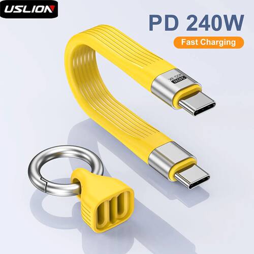 240W PD3.1 Type C Quick Charging Cable USB C to Type C Data Cord Protable Keychain For iPhone 16 15