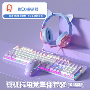 Dream Purple Mechanical Keyboard And Mouse Set Wired Green A