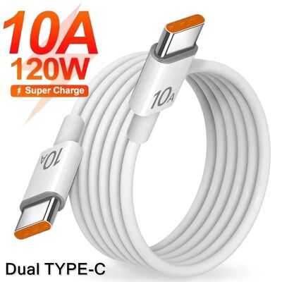 Universal 120W 10A Quick Charger PD Dual USB C To Type C Quick Charging Cable High-speed Data Transf