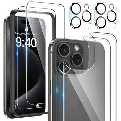 6in1 Tempered Glass Film Screen Protector for IPhone15 Pro Max 15 Plus Back Flim Protective Lens Fli