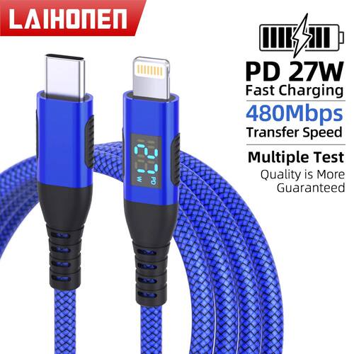 USBC to Lightning for iPhone Charger Cable10FT Heavy Duty Lightning CableNylon Braided Quick Chargin