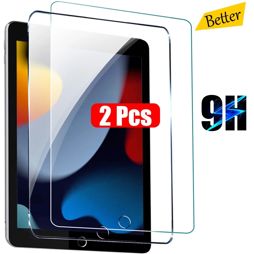 2pcs Clear Tempered Glass For Ipad 9 8 7 6 5 9th Generation 8th 7th 6th Screen Protector For Ipad Pr