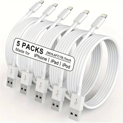 1/3/5Pc USB Cable for iPhone 14 13 12 11 Pro Max Plus XR Xs Max USB to Lightning 6.6FT Quick Cable C