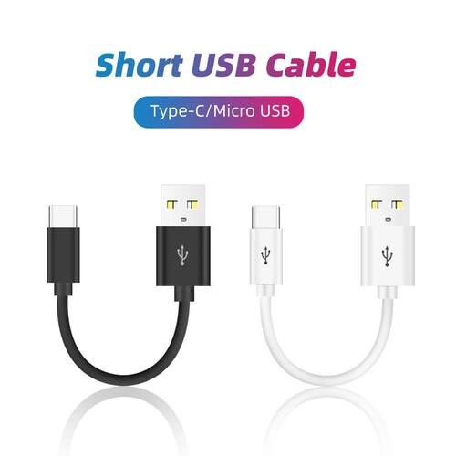 20cm Ultra Short USB Type C Cable 3A Male USB A to Male Type-C Data Wire Cord for Samsung Huawei Qui
