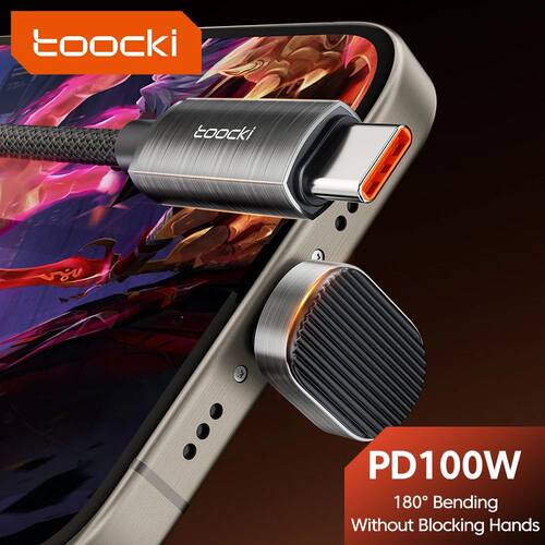 100W U-shaped Elbow UBS C to Type C Cable for iPhone 15 Pro