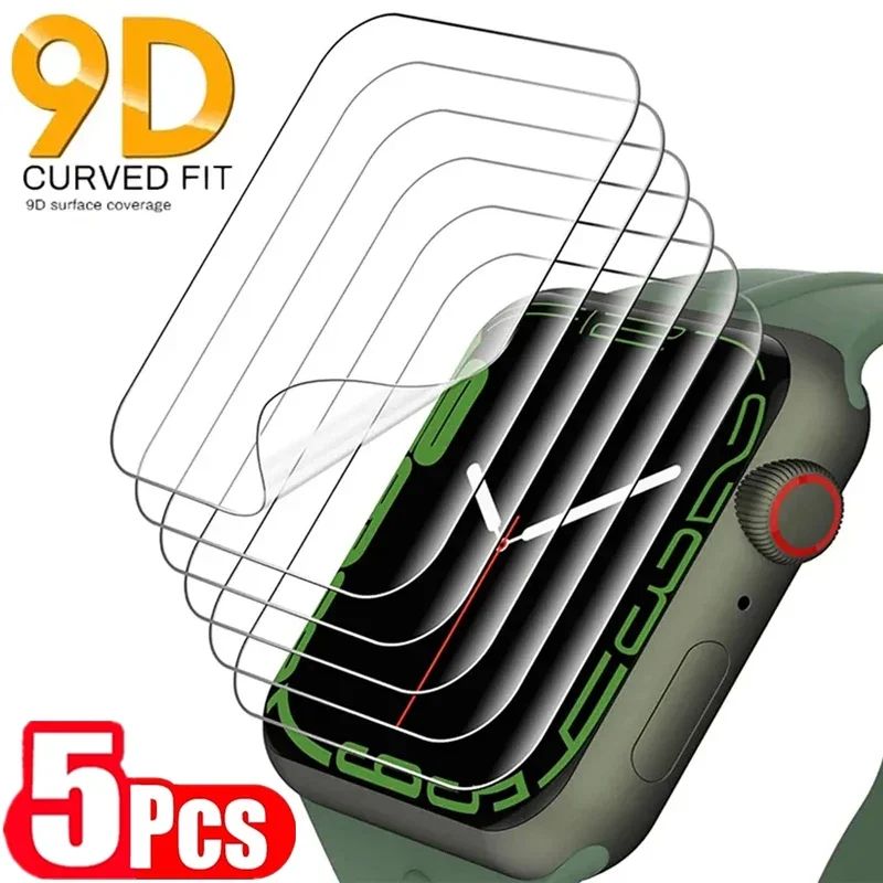 5PCS Hydrogel Film for Apple Watch 9 5 6 SE 3 2 1 40MM 44MM 42MM 38MM Screen Protector for Apple Wat