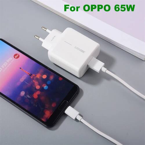 65W Supervooc 2.0 EU Quick Charger For OPPO Find X2 X3 Reno 7 8 9 10 11 12 Ace 2 3 K10 Pro Realme GT