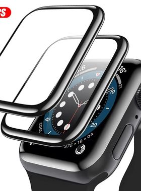 Screen Protector for Apple Watch Series 9 8 7 6 SE 5 4 3 Accessories 9D HD Full Film for IWatch 45mm