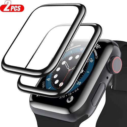 Screen Protector for Apple Watch Series 9 8 7 6 SE 5 4 3 Accessories 9D HD Full Film for IWatch 45mm