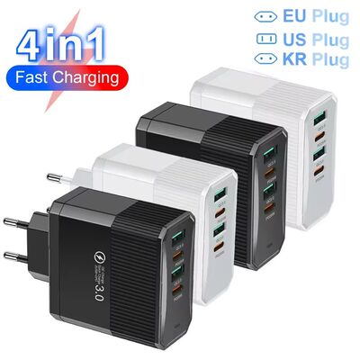 Multi-Port USB C Charger PD Type-C Quick Charging QC3.0 Wall Power Adapter for iPhone 16 Samsung One