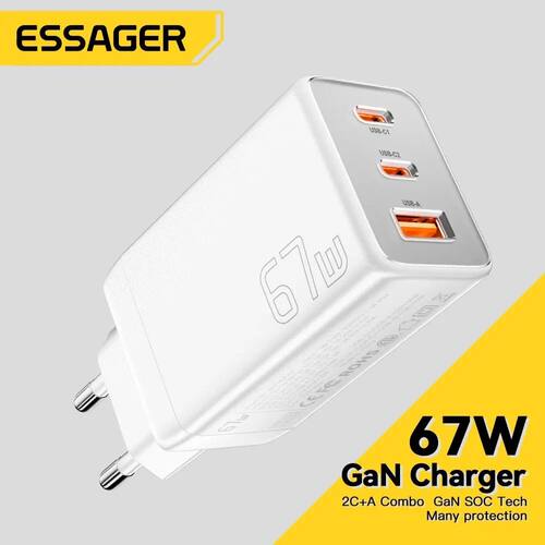 67W GaN USB Type C Charger For Laptop 45W 25W PD QC 3.0 Quic