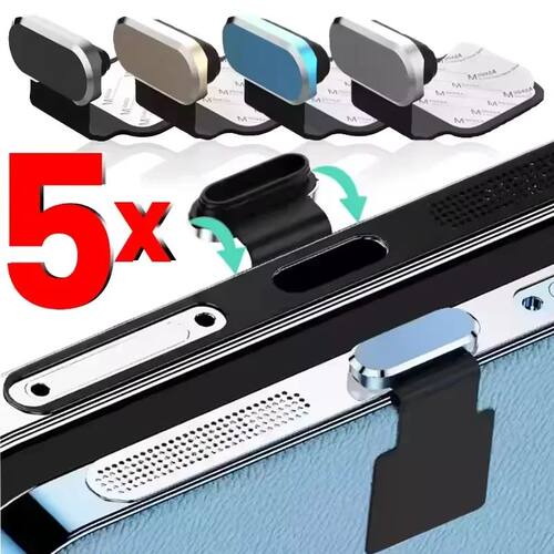 Anti-Lost USB-C Metal Phone Dust Plugs for IPhone 16 Pro Max