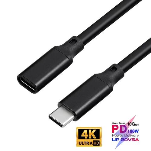 2M 10Gbps Gen2 Type-C USB 3.1 Male to USB-C Female Extension Data 100W Charging Cable Extender Cord