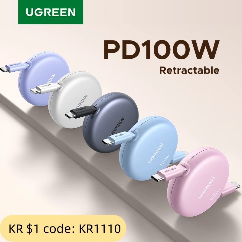 Retractable 100W USB C to USB C PD Cable for iPhone 17 16 15 Pro Max PD Quick Charging Data Cord Typ