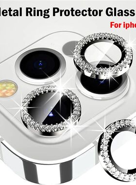 Diamond Glitter Camera Protection For Iphone 16 15 14 13 11 Pro Max Plus Lens Tempered Glass On Ipho