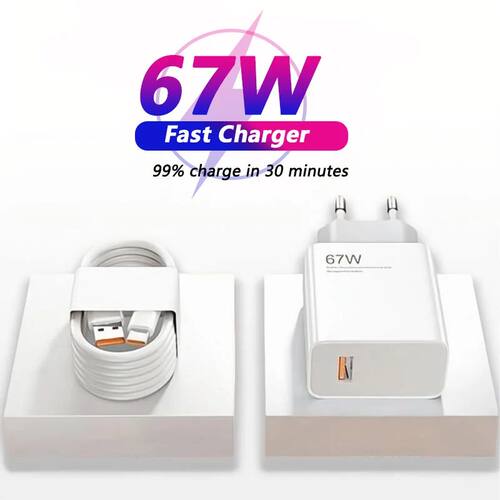 6A 67W Quick USB Charger for 10 11 12 Lite 13T 14 Redmi Note 10S 11S 11T 12 13 Pro POCO Turbo Charge