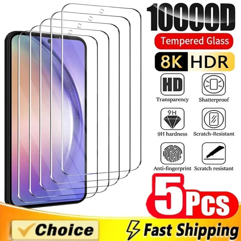 5Pcs Screen Protector for Samsung Galaxy A55 A54 A13 A53 A52 A12 A22 A33 A32 A51 A52S A35 A72 A71 A1
