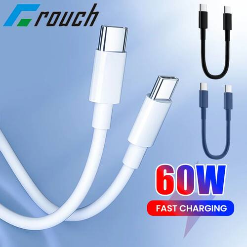 Crouch 30CM Short Cable USB Type C To Type C 60W Quick Charging USBC To C Data Cable For iphone 15 1