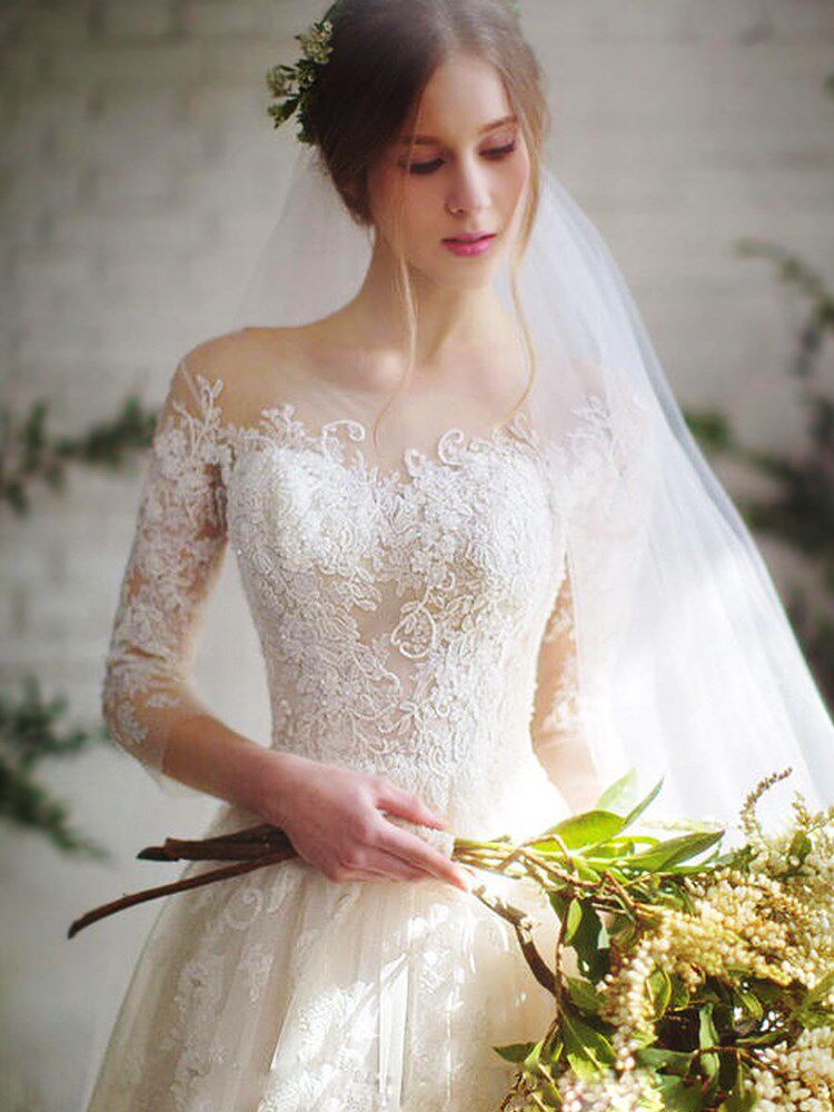 French Wedding dress 2019 Simplicity Tailing bride Hepburn Retro Show thin one word new pattern Qi Diin the Women's clothing/Boutique , Wedding/Cheongsam/Formal dress , Wedding  category - from Buy2taobao.com to provide professional Taobao agent buy service