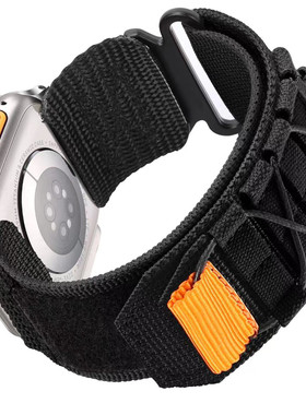 适用华强北ultra2手表带苹果s9轨道绑带魔术贴回环iwatch8运动s7e