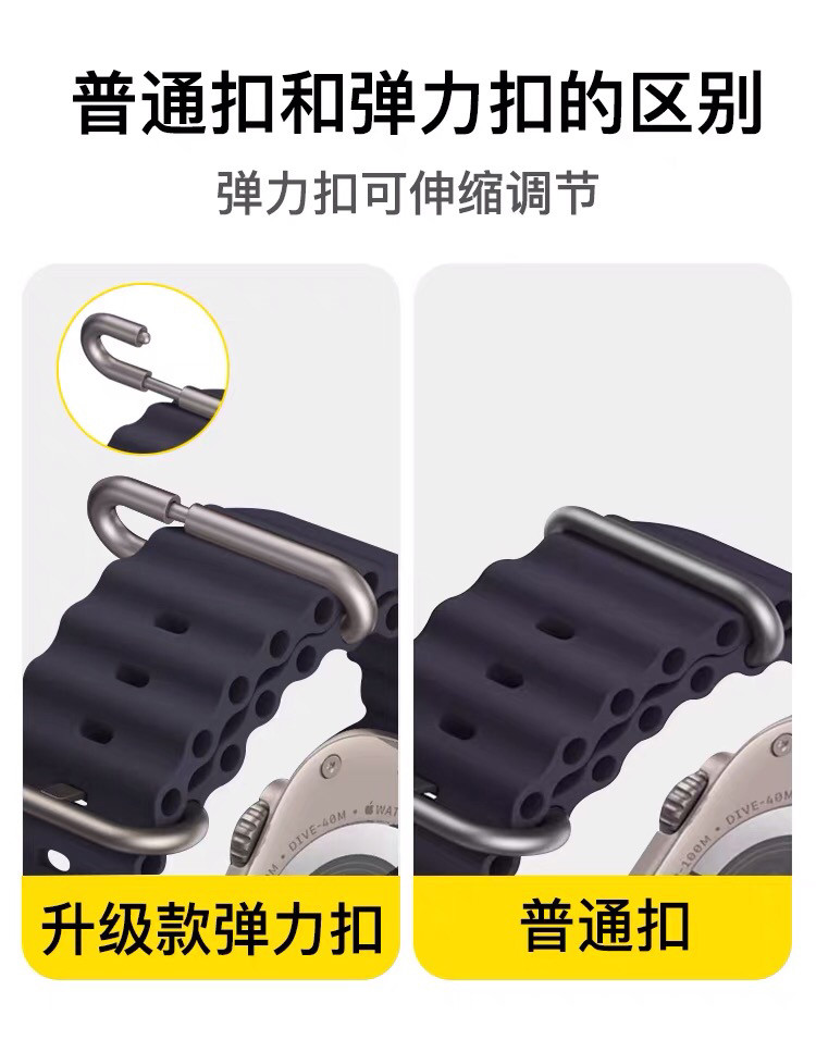 SUITABLE FOR APPLEWATCH8 MARINE STRAP IWATCH9S10 SILICONE ULTRA SPORT S8 HUAQIANGBEI UNIVERSAL