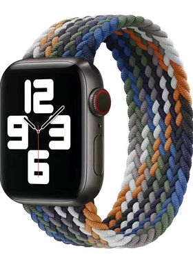 适用华强北Apple Watch苹果手表带s9ultra87代弹力编织尼龙S8通用