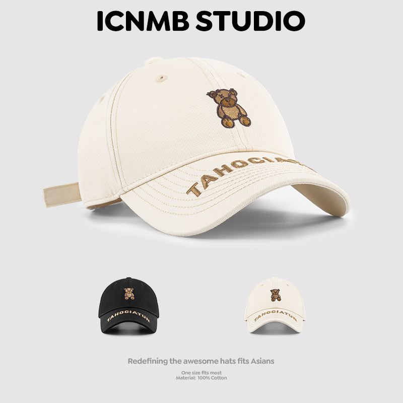 ICNMB小熊刺绣软顶棒球帽
