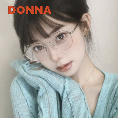 DONNA哆哪防蓝光眼镜框复古圆形