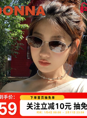 哆哪2025年新品太阳眼镜时尚老钱椭圆金丝墨镜优雅复古眼镜DJ008