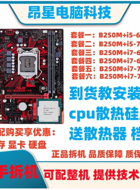 华硕B250M-V3搭配6400 7400 6700 6700K 7700KCPU套装MATX台式机