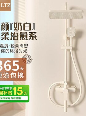 奶油风白色淋浴花洒套装浴室沐浴