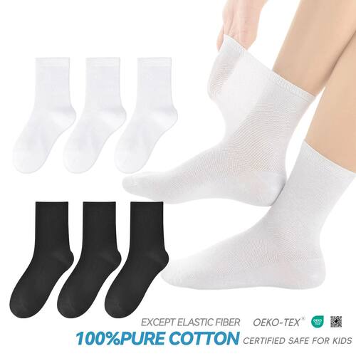 Children's pure cotton seamless socks,mesh thin mid-calf sty