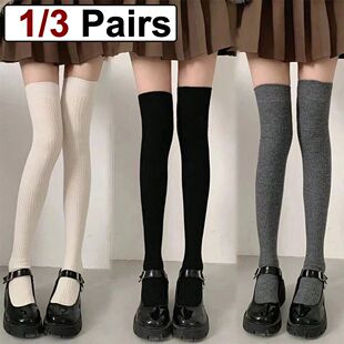Striped Stockings Fashiona Classic High Women Pairs Knee