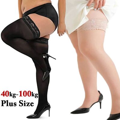 Plus Size Stocking Sexy Lace Thigh High Knee Stockings Linge