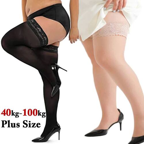 Plus Size Stocking Sexy Lace Thigh High Knee Stockings Linge