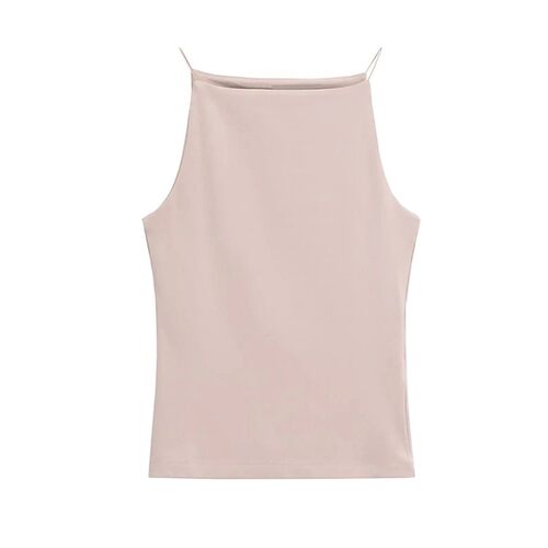 Women's Solid Color Halter Tank Top Sleeveless Vest Thin Str
