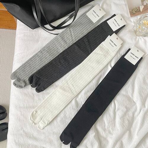 Lolita Ballet Combed Cotton Split Toe Woman Socks Solid Colo